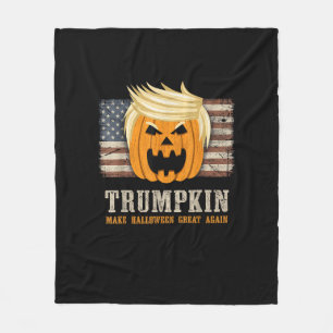 Couverture Polaire Halloween Trumpkin Vintage Us Drapeau drôle