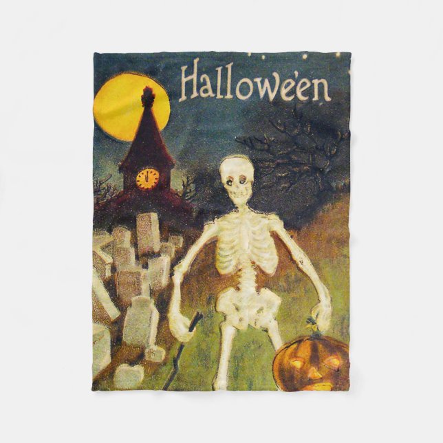 Couverture Polaire Halloween vintage - M. Bones (Devant)