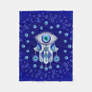 Couverture Polaire Hamsa Hand-Evil Eye Amulet