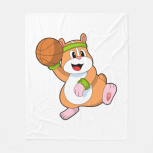 Couverture Polaire Hamster as Basketball player