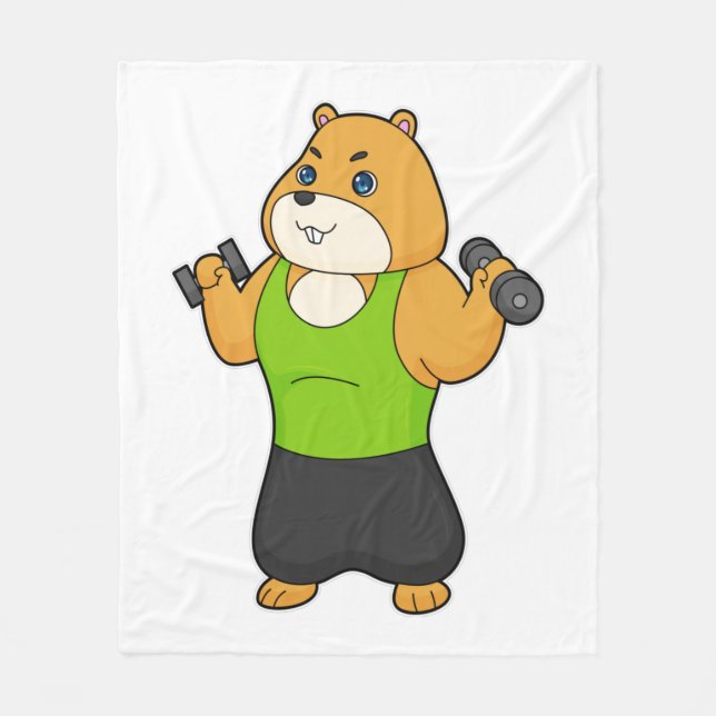 Couverture Polaire Hamster Fitness Dumbbell (Devant)