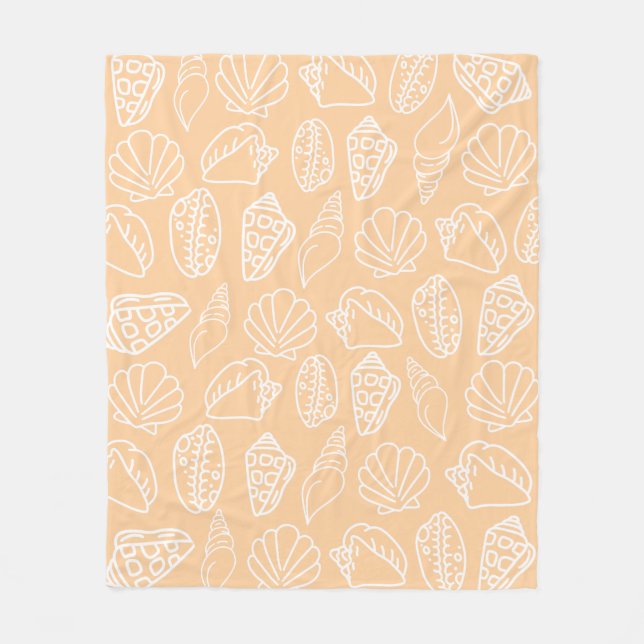Couverture Polaire Hand-drawn Sandy Shells Fleece Blanket (Devant)