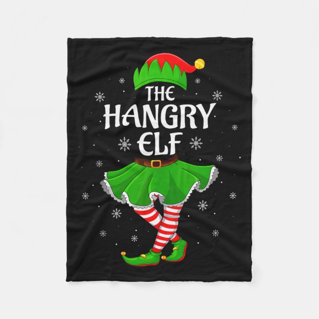 Couverture Polaire Hangry Elf Christmas Family Girls Women Elf Squad  (Devant)