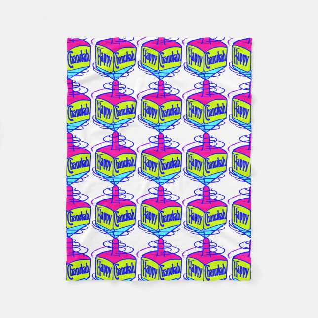 Couverture Polaire Hanoukka Dreidel (Devant)