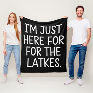 Couverture Polaire Hanoukka Je suis juste ici pour les Latkes juifs