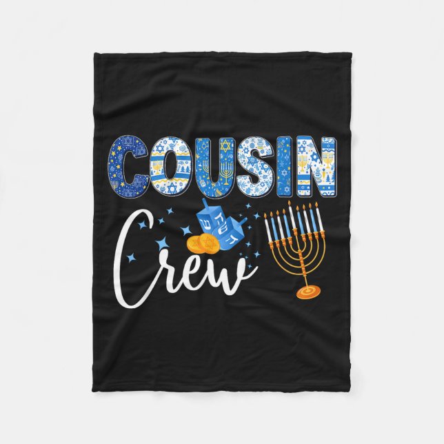 Couverture Polaire Hanukkah Cousin Crew Matching Family Christmas Paj (Devant)