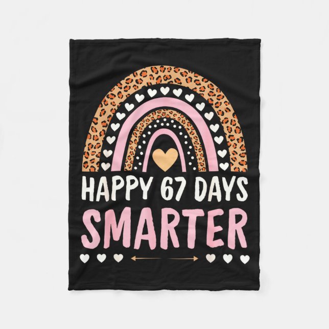 Couverture Polaire Happy 67 Days Smarter 67th Day Of School Rainbow G (Devant)