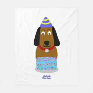 Couverture Polaire Happy Birthday Pup Medium Fleece Blanket