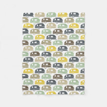 Happy Camper| Blanche-Camping moderne Retro Blues