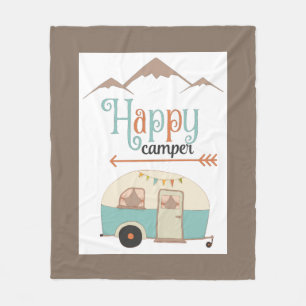 Couverture Polaire Happy Camper Cute Retro RV