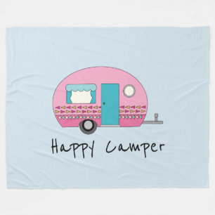 Couverture Polaire Happy Camper Rose RV