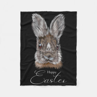 Couverture Polaire Happy Easter Day With My Bunny Face Realistic Grap