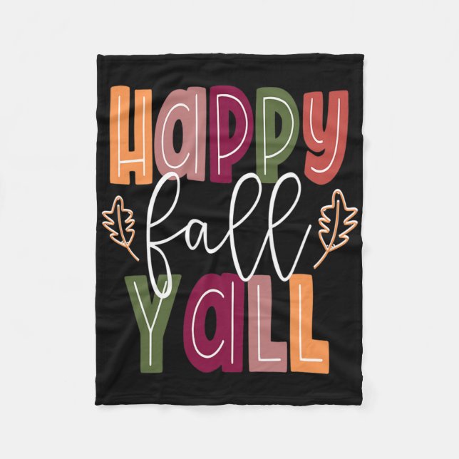 Couverture Polaire Happy Fall Yall Pumkin Thanksgiving Halloween Cut (Devant)