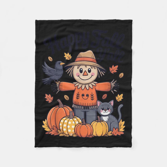 Couverture Polaire Happy Fall Y'all Thanksgiving Halloween Femmes Hom (Devant)