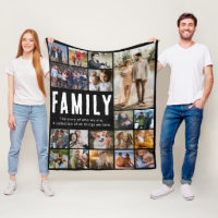 Happy Family Photo Collage Blanket en polaire