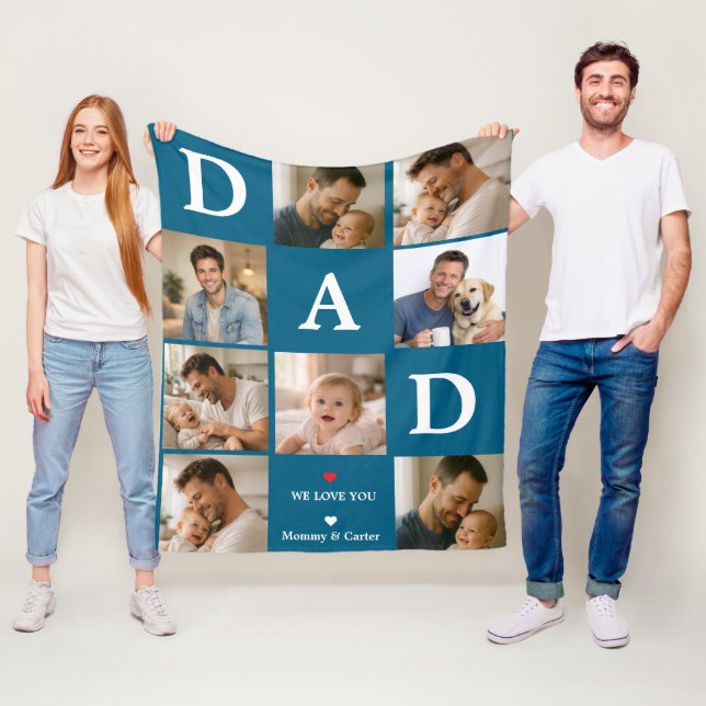 Couverture Polaire Happy Father’s Day Photo | Personalized Dad Ever (En situation)
