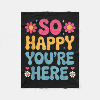 Couverture Polaire Happy Here Groovy Retro Positivity Women Teacher