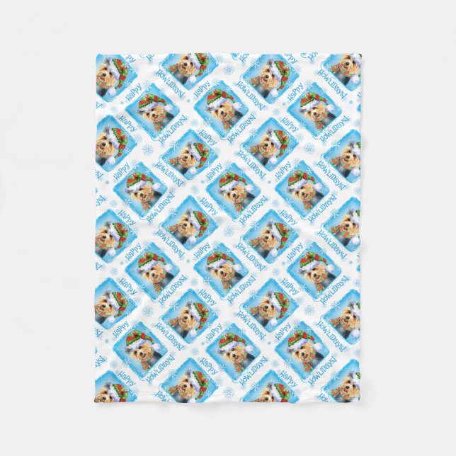 Couverture Polaire Happy Howlidays Australian Terrier Fleece Blanket (Devant)