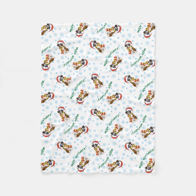 Couverture Polaire Happy Howlidays Boxer Fleece Blanket (Devant)