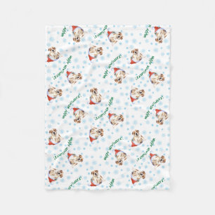 Couverture Polaire Happy Howlidays Bulldog