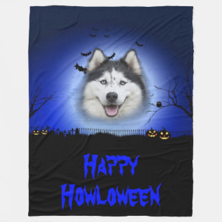 Couverture Polaire Happy Howloween Husky