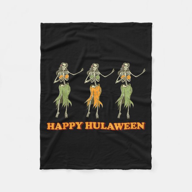 Couverture Polaire Happy Hulaween Hawaii Themed Halloween Skeleton Vi (Devant)