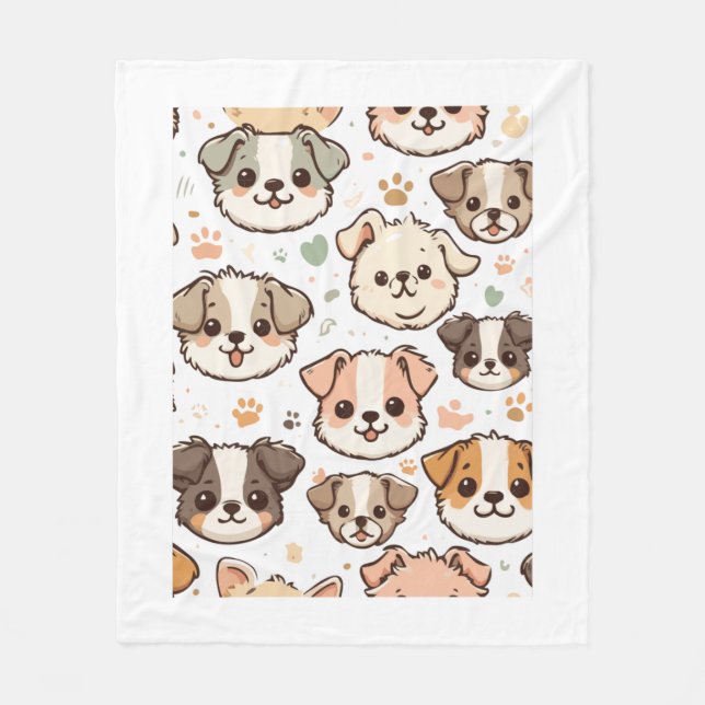 Couverture Polaire Happy mignon Motif Puppies (Devant)