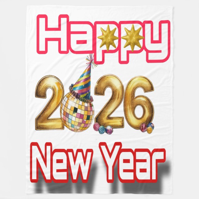 Couverture Polaire Happy New year  (Devant)