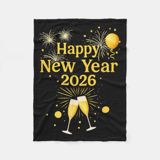 Couverture Polaire Happy New Year 2026  (Devant)