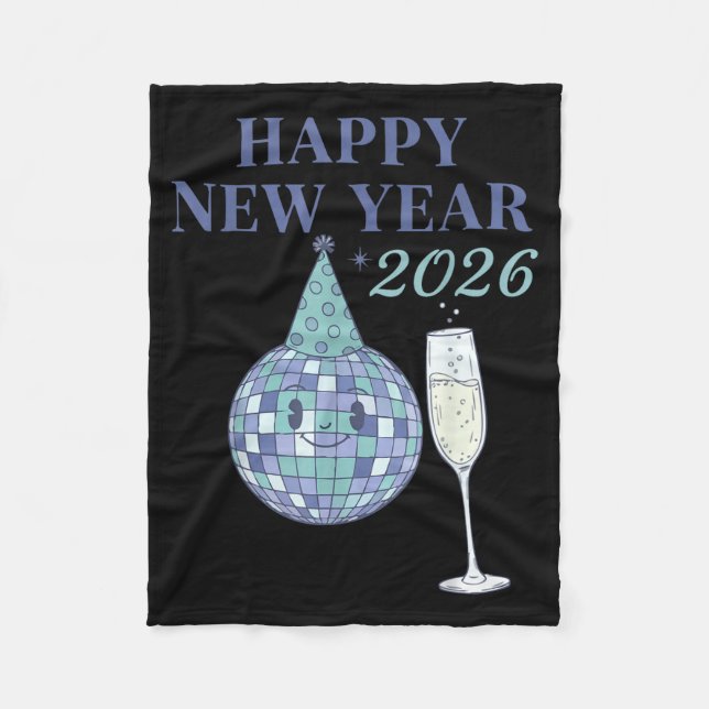 Couverture Polaire Happy New Year 2026 Disco Ball Celebration  (Devant)