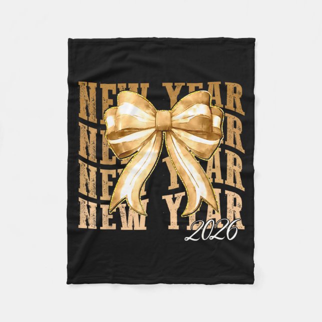 Couverture Polaire Happy New Year 2026 Eve Coquette Party Golden Fami (Devant)