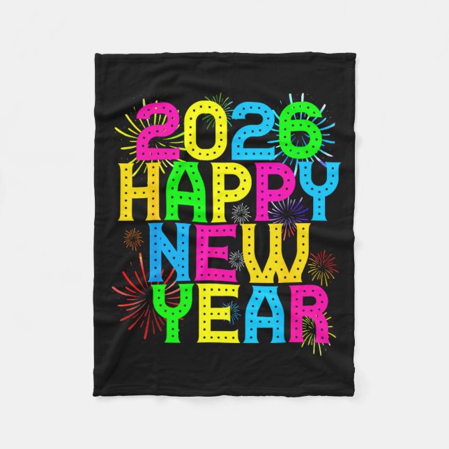 Couverture Polaire Happy New Year 2026 Family Celebration New Years E (Devant)