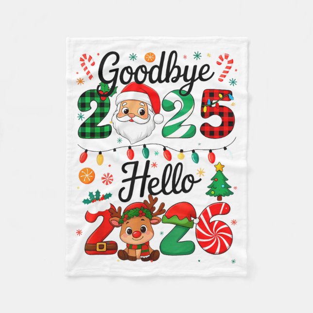 Couverture Polaire Happy New Year 2026 Goodbye 2025 Hello 2026  (Devant)