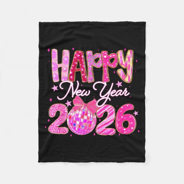 Couverture Polaire Happy New Year 2026 Preppy New Years Nk Coquette B (Devant)
