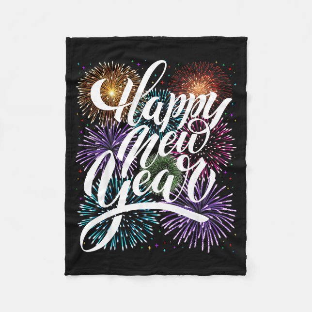 Couverture Polaire Happy New Year Firework Family Matching Men Women  (Devant)