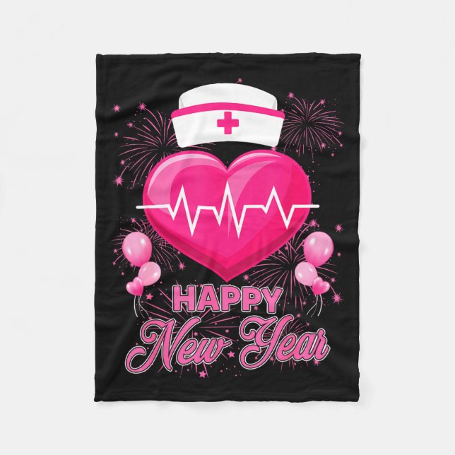 Couverture Polaire Happy New Year Nurses Heartbeat New Years Eve Part (Devant)