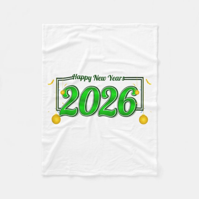 Couverture Polaire Happy New Year Party 2026 Ballon Family Matching M (Devant)
