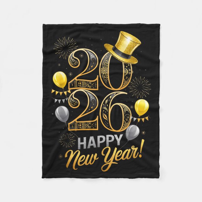 Couverture Polaire Happy New Year Party 2026 Family Matching Balloon  (Devant)