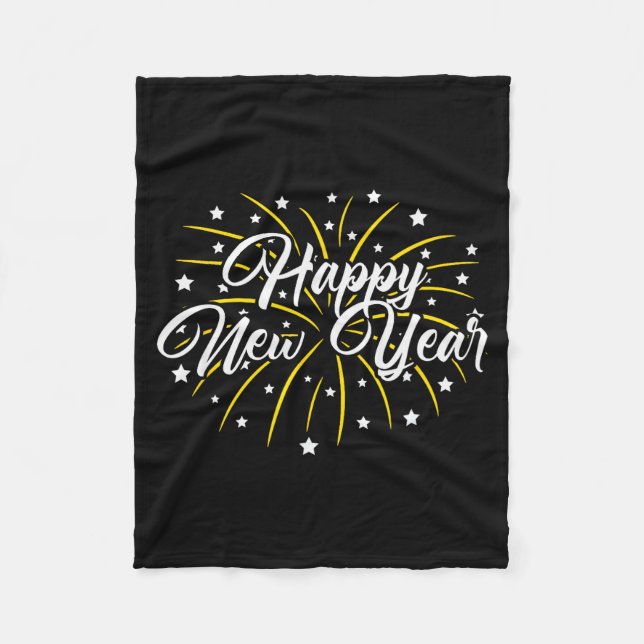 Couverture Polaire Happy New Year Tee Uni-kids Black Small  (Devant)