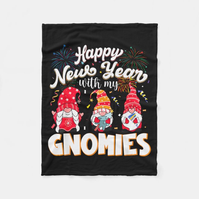 Couverture Polaire Happy New Year With My Gnomies Fireworks Kids Men  (Devant)