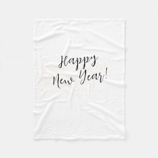 Couverture Polaire Happy New Years Simple Calligraphy Script  (Devant)