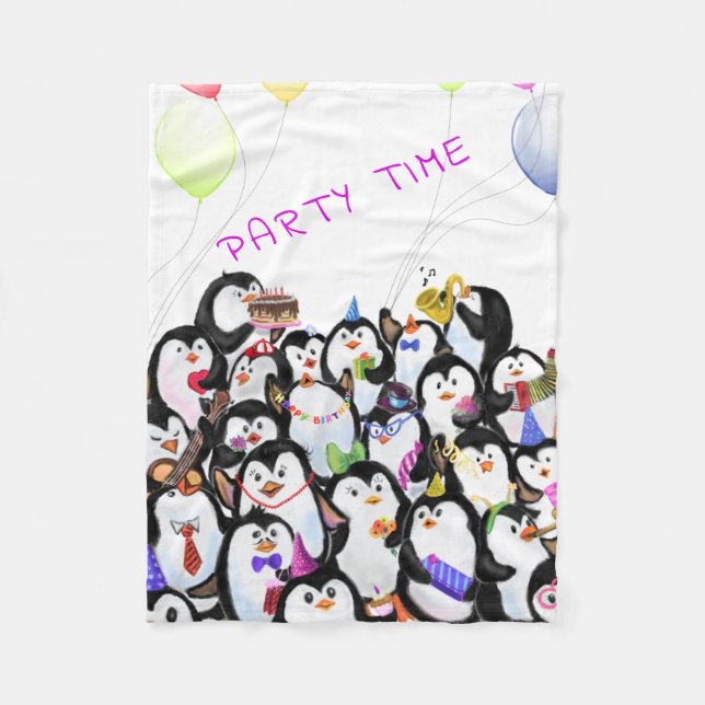 Couverture Polaire Happy Penguins Baby Fleece Blanket (Devant)