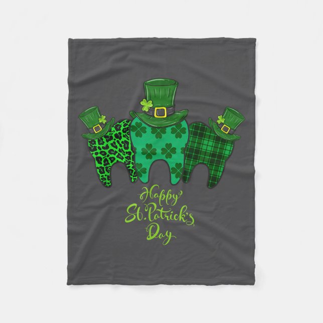 Couverture Polaire Happy St Patrick's Day Dental Istant Tooth Patrick (Devant)