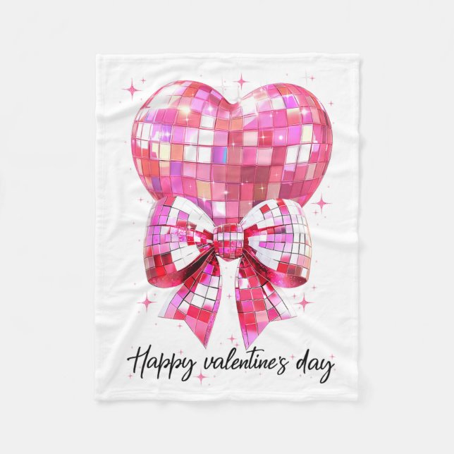 Couverture Polaire Happy Valentine's Day Funny Coquette Disco Ball He (Devant)