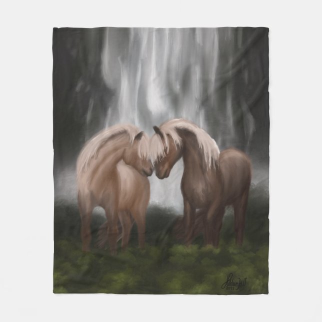 Couverture Polaire Harmonie des chevaux : Sérénité islandaise (Devant)