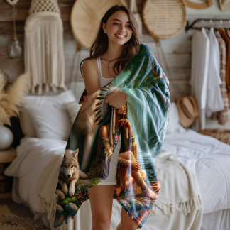 Couverture Polaire Harmonie entre Indiens autochtones et loups dans l