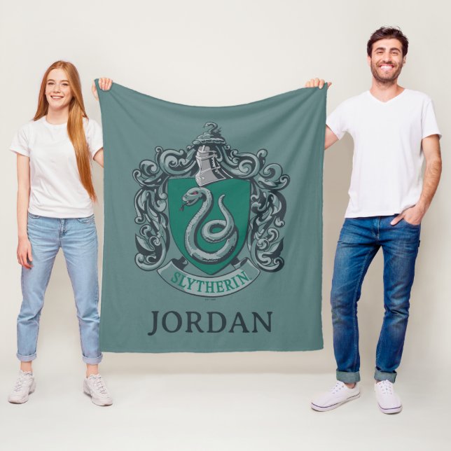 Couverture Polaire Harry Potter | Blason de Serpentard Vert (En situation)