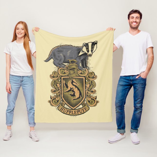 Couverture Polaire Harry Potter | Cimier de Hufflepuff avec Badger (En situation)