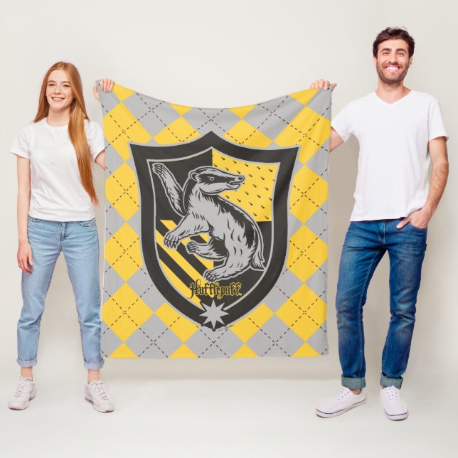 Couverture Polaire Harry Potter | Hufflepuff House Pride Crest (En situation)