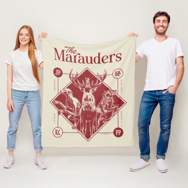Couverture Polaire HARRY POTTER™ Les Marauders Animagus Graphisme (En situation)
